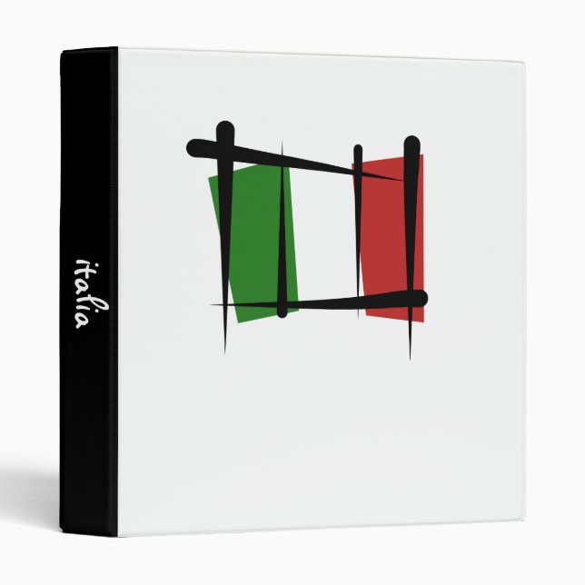 Classeur Drapeau de brosse de l'Italie (Devant/Côté)