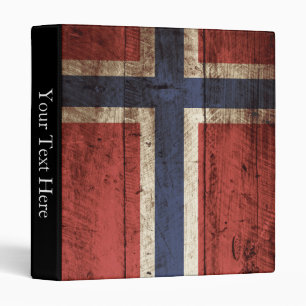 Classeur Drapeau de la Norvège sur le vieux grain en bois
