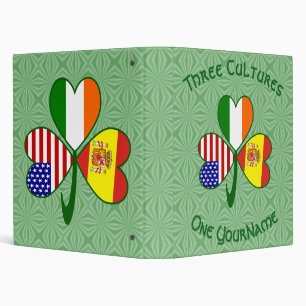 Classeur Drapeau espagnol irlandais américain Shamrock Pers