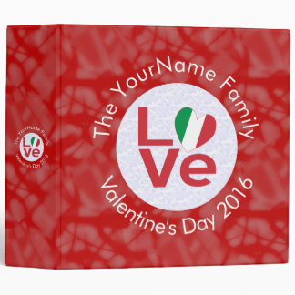 Classeur Drapeau italien Rouge Lettre AMOUR Blanc sur Rouge