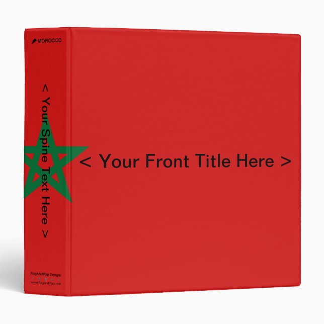 Classeur drapeau Maroc (Devant/Côté)