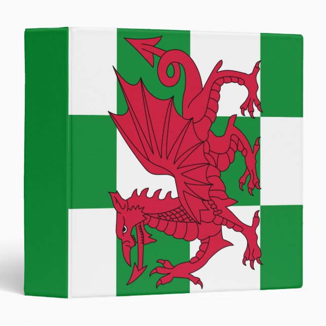 Classeur Drapeau mystique de dragon celtique rouge du Pays  (Devant/Côté)