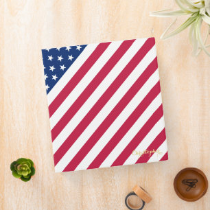 Classeur Drapeau Patriotique USA Rouge Blanc Bleu Étoiles R