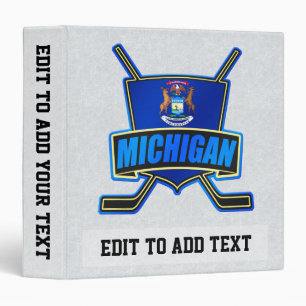 Classeur Drapeau personnalisable d'hockey du Michigan
