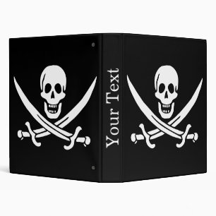 Classeur Drapeau pirate crâne épées croisées