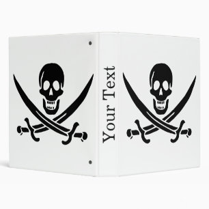 Classeur Drapeau pirate crâne épées croisées