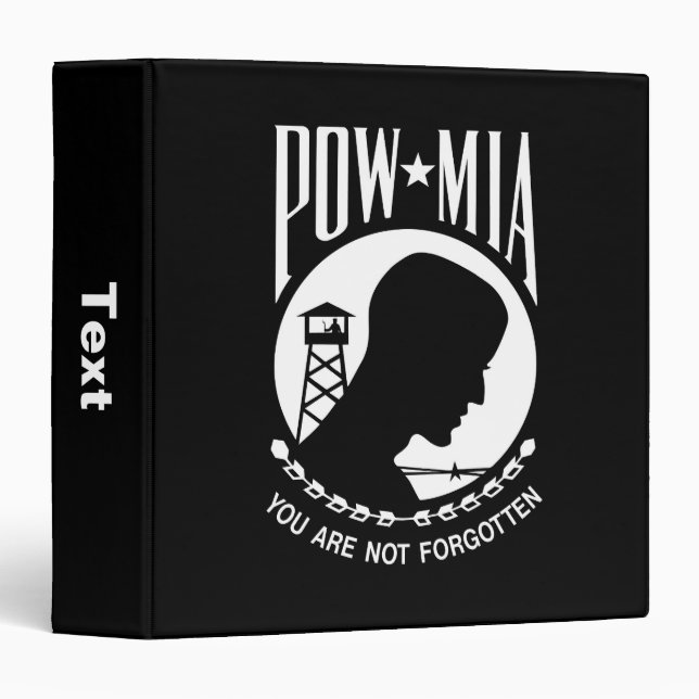 Classeur Drapeau POW MIA : Soldats disparus de la guerre du (Devant/Côté)