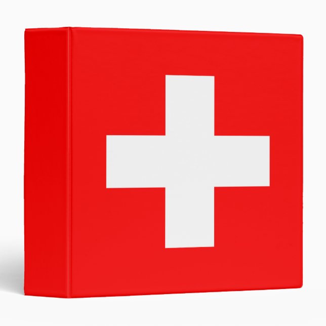 Classeur Drapeau Suisse (Devant/Côté)