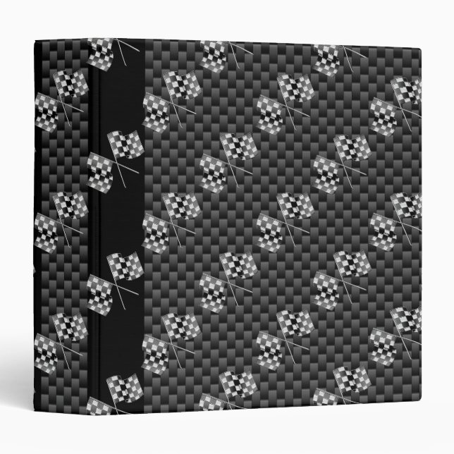 Classeur Drapeaux de course Stripes dans un décor de fibre  (Devant/Côté)