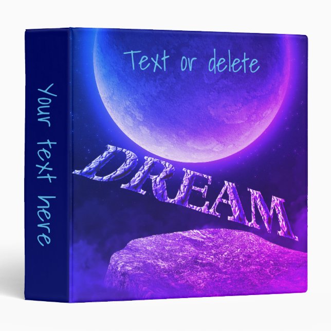Classeur Dream Blue Moon Imaginaire Inspirationnel Personna (Devant/Côté)