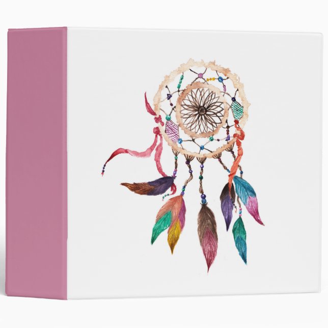 Classeur Dreamcatcher de Bohème en peinture vibrante (Devant/Côté)