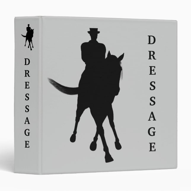 Classeur Dressage Cheval Et Rider Silhouette (Devant/Côté)