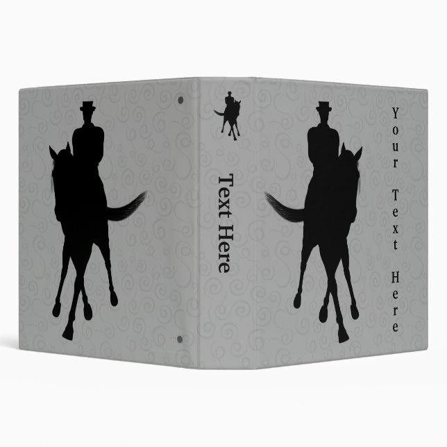 Classeur Dressage Horse Rider Noir Personnalisé (Arrière-plan)