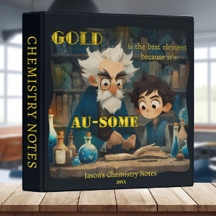 Classeur drôle de chimie de dessin animé pour la r