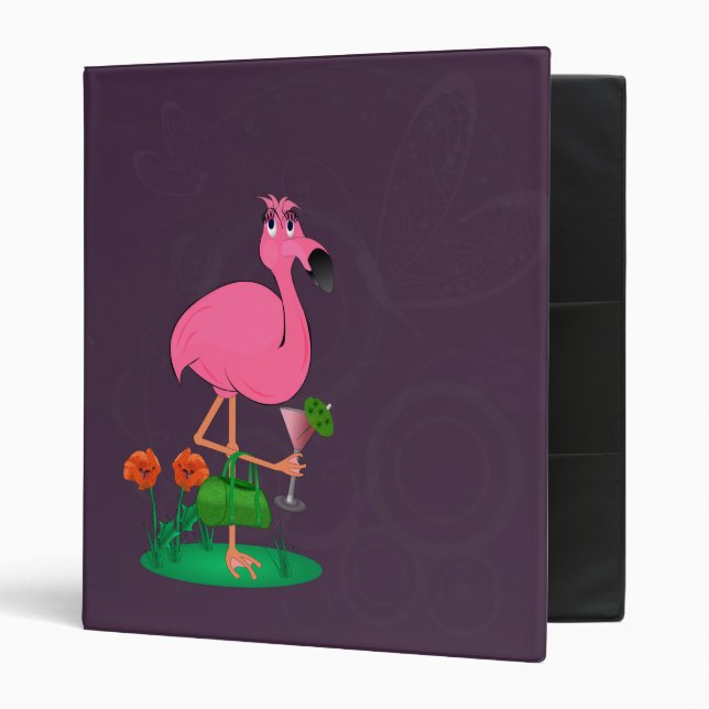 Classeur drôle de Flamant rose (Devant/intérieur)