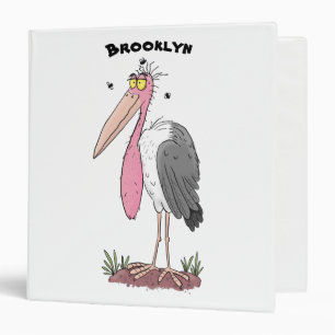 Classeur Drôle dessin animé de cigogne en marabou