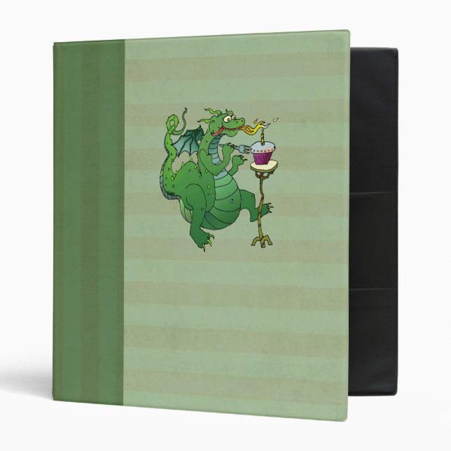 Classeur Drôle dragon soufflant bougies d'anniversaire (Devant/intérieur)