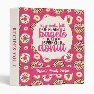 Classeur Drôle Être Un Motif De Dessert De Donut Saupoudré