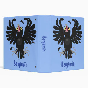 Classeur Drôle fou corbeau dessin animé de corbeau de corne