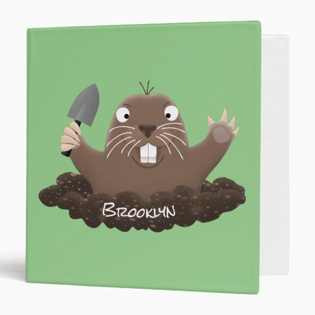 Classeur Drôle gopher de poche creusant dessin dessin de de (Devant/Intérieur)