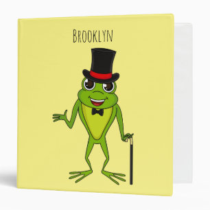 Classeur Drôle grenouille avec chapeau dessus dessin animé