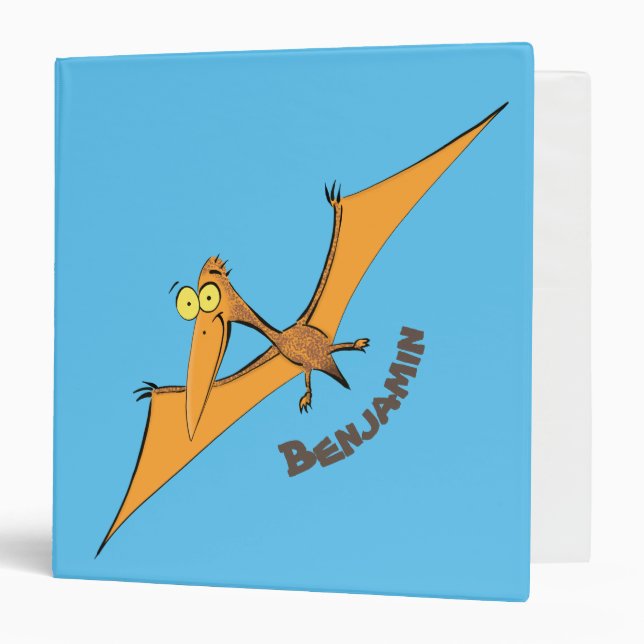 Classeur Drôle mignon dessin animé de pterodactyle volant o (Devant/Intérieur)