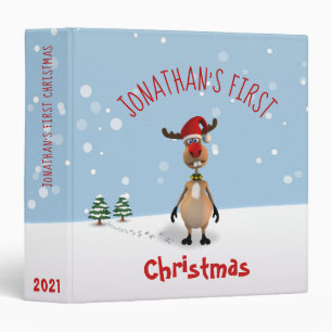 Classeur Drôle mignon Reindeer de malice Bébé premier Noël