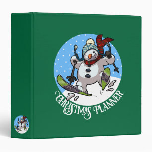 Classeur Drôle Snowman planificateur de Noël Ski Cartoon