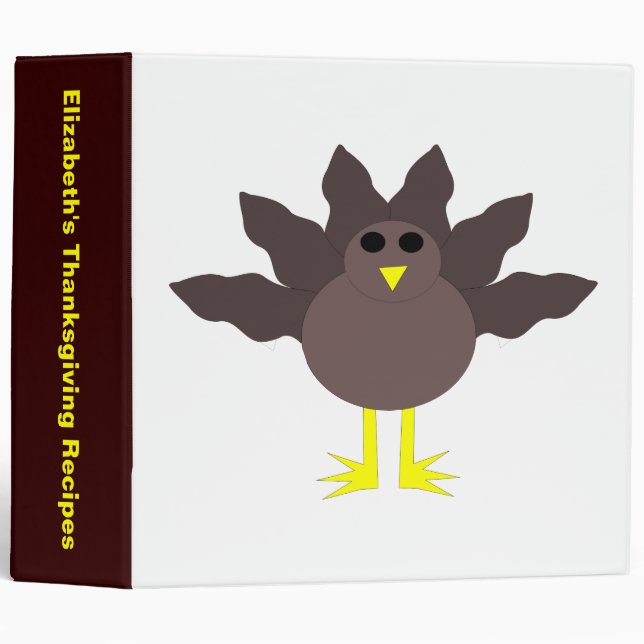 Classeur Drôle Thanksgiving Turquie recette personnalisée (Devant/Côté)