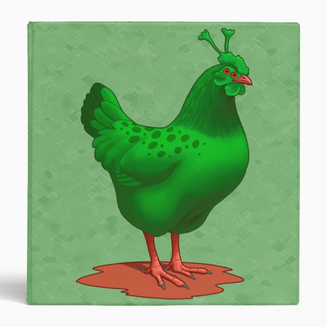 Classeur Drôle Vert martien Alien poulet (Devant)