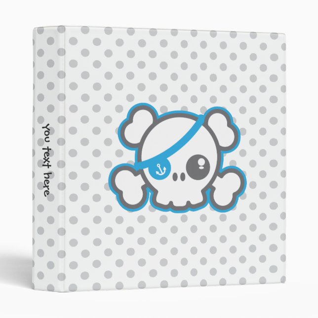 Classeur du crâne de Kawaii Pirate (Devant/Côté)