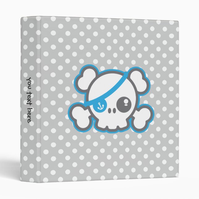 Classeur du crâne de Kawaii Pirate (Devant/Côté)