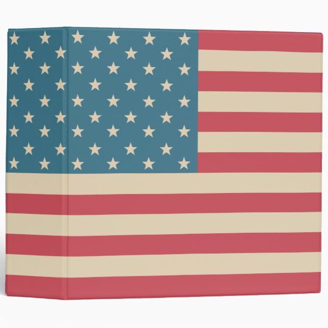 Classeur du drapeau américain vintage (Devant/Côté)