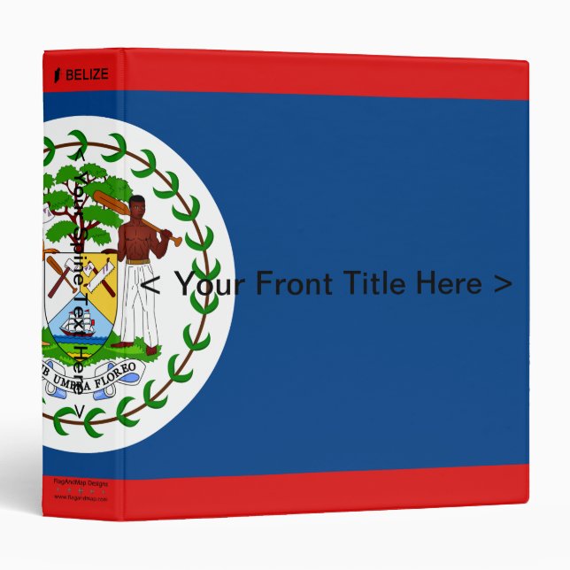 Classeur du drapeau du Belize (Devant/Côté)
