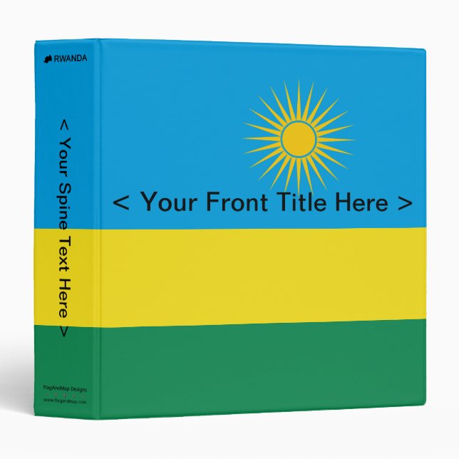 Classeur du drapeau du Rwanda (Devant/Côté)