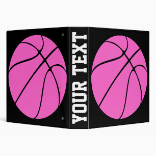 Classeur du livre de basket-ball rose personnalisé