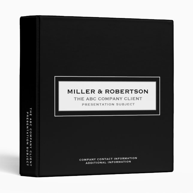 Classeur du livre de portefeuille de présentation  (Devant/Côté)