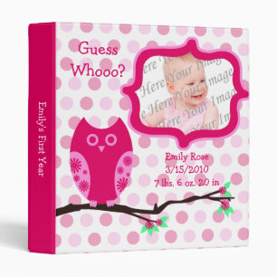 Classeur du livre photo pour bébés Chouette rose