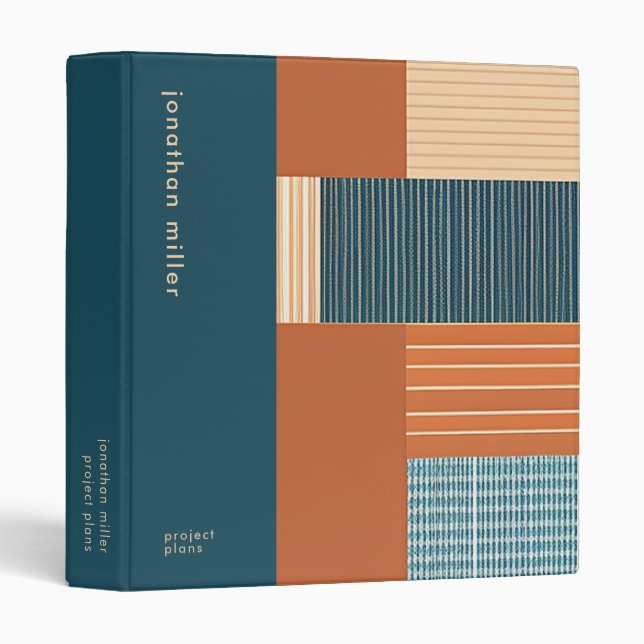 Classeur du plan de projet géométrique moderne (Devant/Côté)