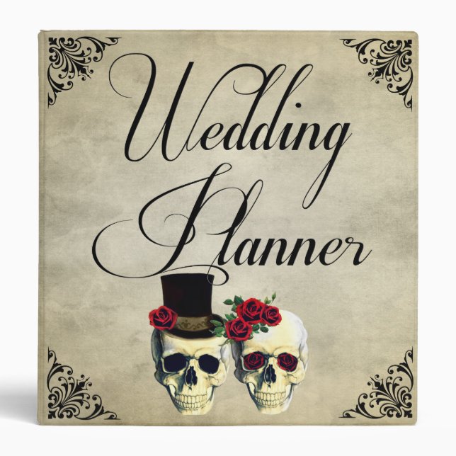 Classeur du Wedding planner du crâne de mariée et  (Devant)