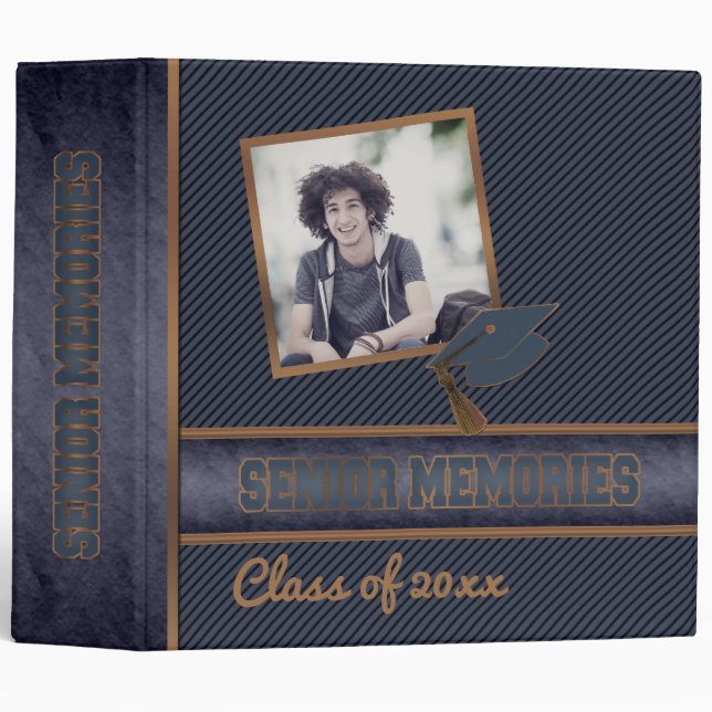 Classeur Dusky Blue Class Graduation Senior Memories (Devant/Côté)