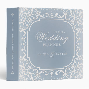 Classeur Dusty bleu orné romantique organisateur de mariage