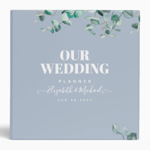 Classeur Dusty Blue Eucalyptus Green Planning MARIAGE