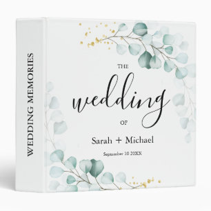 Classeur Dusty Blue Greenery Eucalyptus Mariage Album photo