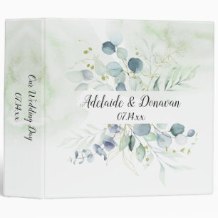 Classeur Dusty Blue Sage Green Eucalyptus Mariage botanique