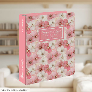 Classeur Dusty Rose et Gold Personnalisé Floral Organisateu