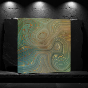 Classeur Earthy Olive Strata Agate d'encre verte et dorée