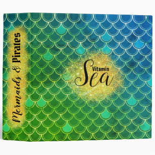 Classeur Écaille de Sirène ou de Dragon Bleu Turquoise Ombr