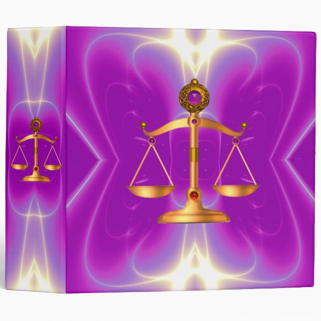 CLASSEUR ÉCHELLES D'OR DE LA LOI AVEC PIERRES GEM, SYMBOLE  (Devant/Côté)