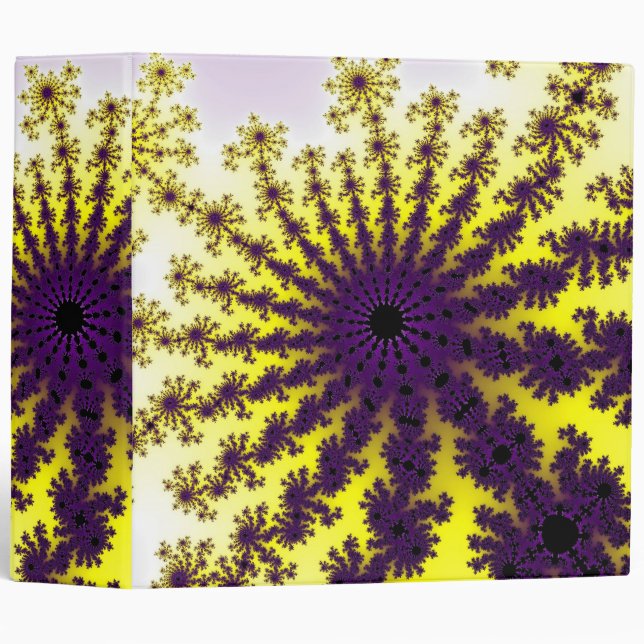 Classeur Éclatement jaune et violet (Devant/Côté)